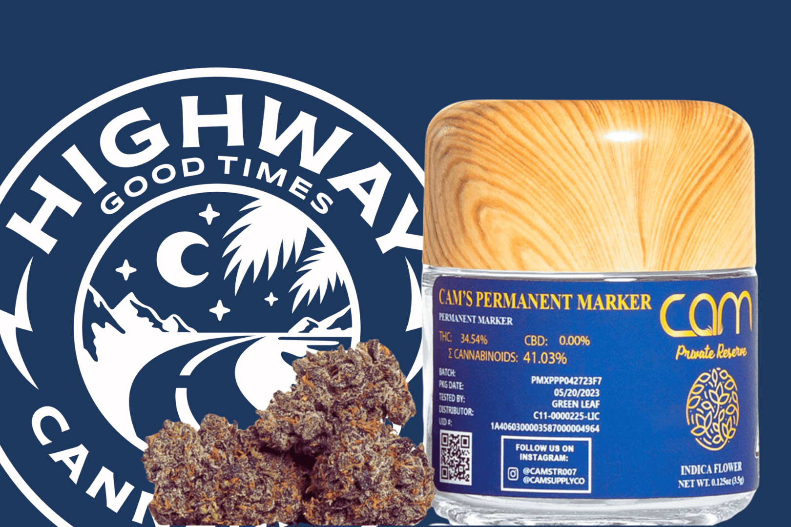 The Permanent Marker strain from CAM available at Highway Cannabis Dispensary in Marina Del Rey, the best dispensary near LAX.